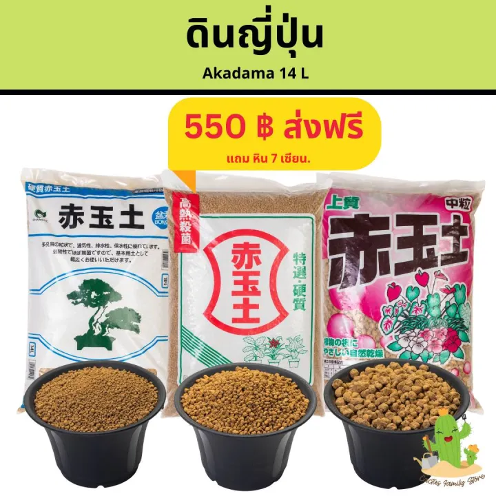 Akadama ดินญี่ปุ่น 14 ลิตร พร้อมหิน 7 เซียน สำหรับตกแต่งและปลูกต้นไม้