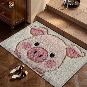 VIKAMA Retro Dachshund Bathroom Floor Mat Soft Non-Slip Bathroom Entrance Door Mat Kitchen Bedroom Carpet Pet Lover Home Decor