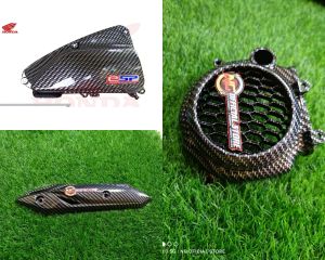 3PCS PAKETAN BEAT DELUXE KENALPOT FILTER KIPAS CARBON