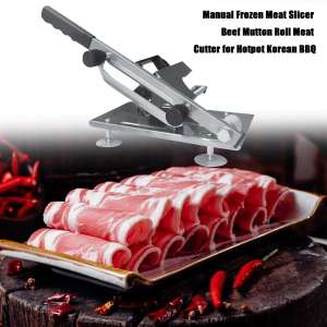 【Ready Stock】Manual Frozen Meat Slicer Stainless Steel Meat Cutter Beef Mutton Roll Bacon Nougat for Home Cooking of Shabu Shabu Hotpot Korean BBQ