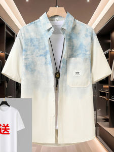 Áo Sơ Mi Nam Tay Ngắn Mùa Hè Cotton Nguyên Chất in Họa Tiết Phong Cách HongKong Thời Trang Áo Phông Thêu Thấm Hút Ẩm Thoáng Khí