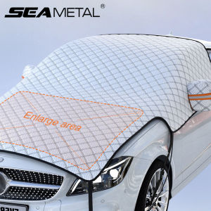 SEAMETAL Outdoor Car Windshield Snow Shield with Hood Cover Large Size Winter Car Window Snow Cover Universal for Suv Sedan