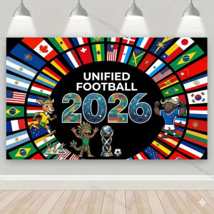 Unique Wall Tapestries Soccer Cup 2026 Flags Tapestry World Football Event Background Cloth Decor Sport Fans Party Banners Decor
