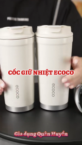 Ly Cốc giữ nhiệt ECOCO 480ml kèm dây đeo tiện lợi thế hệ mới chất liệu inox 316 an toàncách nhiệt 2 lớp cao cấp 25057