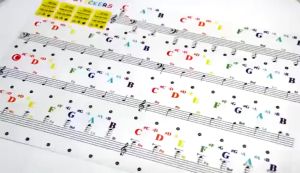 88/61/54/49-key Piano Keyboard Stickers Transparent Detachable Music Decal Notes Piano Keyboard Stickers Piano Keyboard Stickers 37key/49key/61 Keyor 88-key Electronic Piano Spectrum Sticker Symbol Transparent Detachable Music Decal Notes