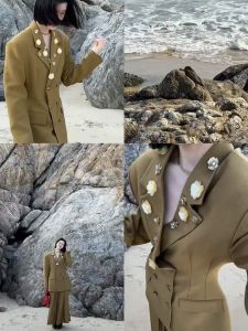 Denglu High Waist A-Line Skirt Suit Womens Fashion Ensemble Cotton Material Spring Season Collection Waist-Cinching Jacket