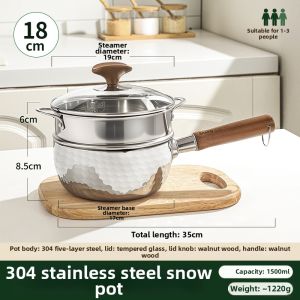 CHUANGSHUNFU | Stainless Steel No-Coating One-Person Utensil Ramen Pot