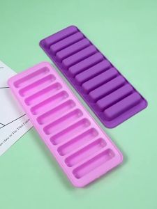 EELHOE | Silicone Long Strip Ice Cube Mold Non-Stick For Chocolate Jelly Biscuit DIY Baking Ice Cream Bar Tray Kitchen Tool 10 Grids