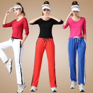 Yang Li Ping Square Dance Sport Suit Long Sleeve Fitness Aerobics Fashionable New Style Cotton Yoga Gymnastics Dancewear