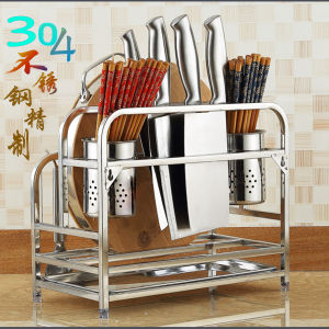 Stainless Steel Knife Holder Kitchen Supplies Storage Rack Multi-Functional Kitchen Knife Rack Storage Rack Cutting Board and Chopping Board Stand Chopsticks Shelf