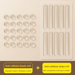 Silicone Door Handle Anti-Collision Stickers Refrigerator Door Stopper Noise Reduction Particle Cabinet Door Back Anti-Collision Strip