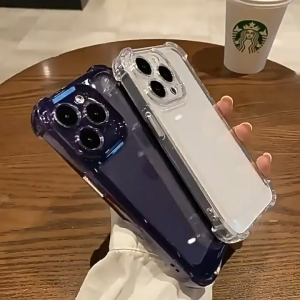 Hard Transparent Four Corners Thickened Phone Case For IPhone 17Air 17 16E 16 15 11 13 14 12 Pro Max Plus XS Max X XR Acrylic Protective Back Cover Anti-fall Drop Clear Phone Casing