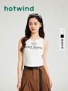 Hot Air 2024 Summer New Arrival Womens Letter Print Vest Sling Sweet and Spicy Small Top Easiest for Match Slimming Inner