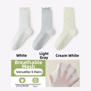 FENGTING | Summer Lightweight Cotton Mesh Breathable White Seamless Postpartum Socks