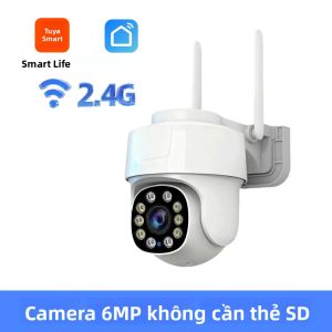 Tuya 6MP HD Wifi PTZ Camera Màu Sắc Tầm Nhìn Ban Đêm AI Tự Động Theo Dõi Giám Sát Ngoài Trời IP Cam Camera Quan Sát Bảo Vệ An Ninh