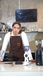 full apron barista celemek cafe apron barbershop kanvas premium pvc waterproof 100 % dan synthetic leather