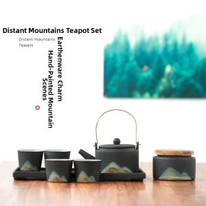 Keluojing | Japanese Handle Hand-painted Zen Tea Set