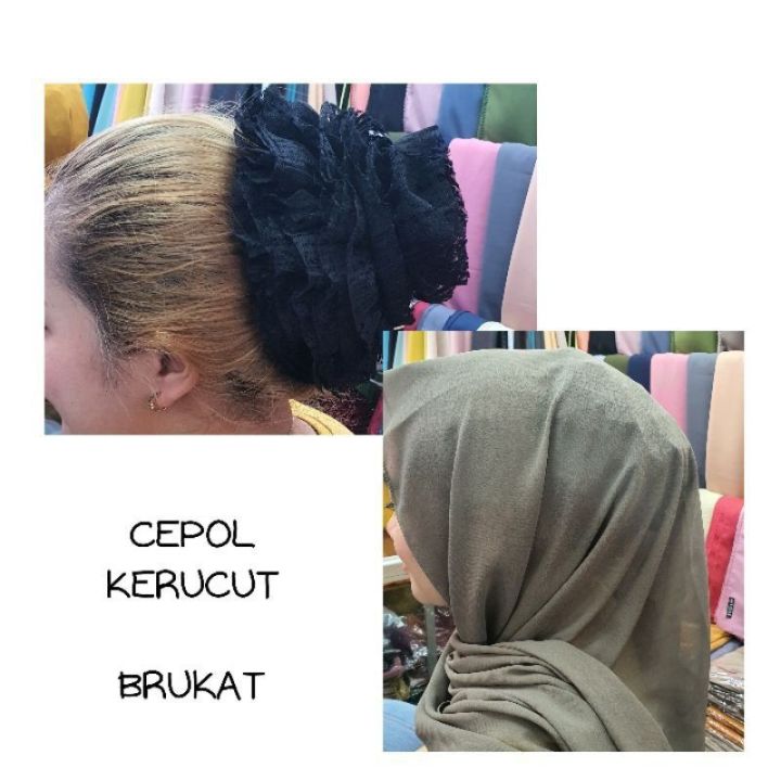 Defa cepolan konde rambut hijab brokoli kerucut  jumbo kekinian material sifon dan burkat terbaru 2022 2023