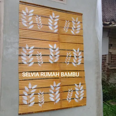 Tirai bambu gulung motip / Tirai bambu gulung outdoor teras / Tirai bambu gulung tahan air / kerey bambu gulung penutup teras / wde bambu gulung other