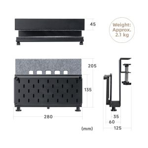 Sanwa Supply | Multifunctional Desk Organizer With Felt No-drill Required