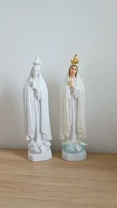 Tượng Đức Mẹ Fatima Vittoria Ý 17cm cao cấp có 2 màu trắng đá sơn màu kem