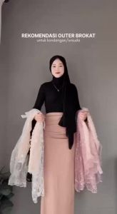 Gamis OUTTER Lebaran 2025 Viral | Ranum Outer Brukat | Outer Wanita Amora Tille Gardenia | M-XL