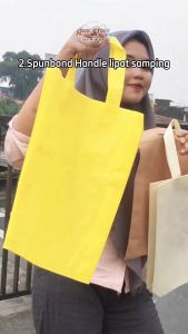 TAS KAIN SPUNBOND UKURAN 38X45X8 1 Lusin 12pcs dan 1/2 lusin 6 pcs GOODIE BAG KAIN LIPAT SAMPING TAS BELANJAAN TAS PARSEL MURAH