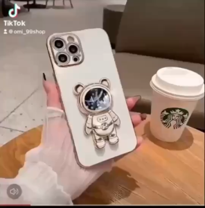 เคสสำหรับ VIVO Y39 5G เคสโทรศัพท์ TPU นุ่มโลหะด้วยไฟฟ้าหรูพร้อม ขาตั้ง ตั้งได้ กันกระแทก หมีอวกาศตู้นนำ