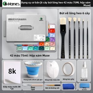 Marie’s | Bộ Sơn Acrylic Chống Thấm Kháng Phai Không Độc Cho Học Sinh Nghệ Thuật và Trẻ Em