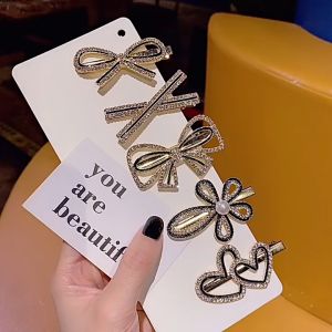 【Bestella✨COD】Ins Gaya Bowknot Pearl Hair Clip Unik Tekstur Klip Bunga Berburu Bunga Bebek