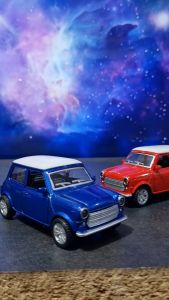 Diecast Miniatur Mainan Mobil Klasik Mini Cooper Buka Pintu Pullback Besi Metal
