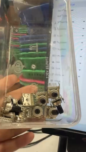 Potensio Mini 6 pin B100k Stereo Kaki 6 Lurus Potentio Meter B104