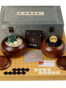 New 4 5cm Cloud Flat Go Set Real Wood Puzzle Board Old Wooden Chess Container Back And Forth Old Cloud Flat Set