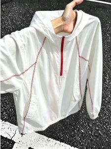 ZHUOCAN | Mens Semi-zip Sun Protection Cool Feeling Hooded Jacket