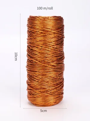 1.5mm 100M Gold Silver Macrame Cord Rope String for Sewing DIY Rope 100M Macrame Rope String for Sewing and Crafts Thread Twine