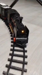 Train Toy with Spray and Music Railway Big Classical Train Set With Track Puzzle Splicing Set Gift