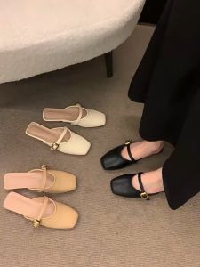 korean simple slip on mluessandals for women