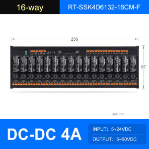 ENMG | ENMG DC Inline 2 4 6 8 10 12 16-Way Solid State Relay Module RT-SSK Non-contact DC PLC AC Amplifier Board 5-24V Fuse Protections