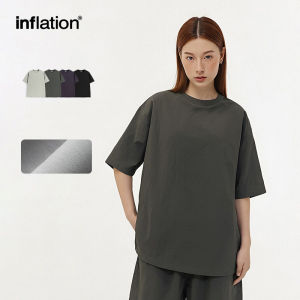 INFLATION brand Mens Youth 2024 Spring/Summer New Product Moisture wicking Woven T-shirt Lightweight and Comfortable Fashion Brand Loose Short Sleeves