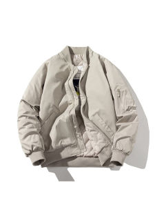 Dày Dặn Bóng Chày Cotton Vải Bông Áo Khoác Phi Công Áo Khoác Nam Mùa Đông Áo Khoác Ngoài Thanh Niên Thời Trang Màu Nguyên Chất Khóa Kéo Đóng Cửa Rộng Rãi Fit Quần Jean