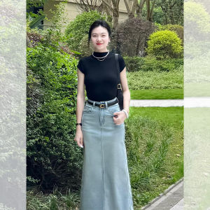 Áo Thun Tay Ngắn Ôm Vừa Vặn Màu Đen Cổ Cao Kiểu Hàn Quốc Cho Nữ Mùa Hè Áo Thun Tay Ngắn Thường Ngày Cổ Tròn