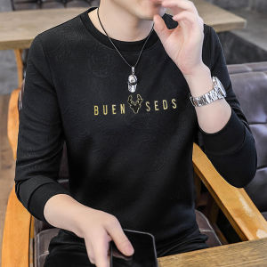Áo Thun Nam Dài Tay Thường Ngày Mùa Xuân Thu Mới Áo Thun Dài Tay Đơn Thêu Thời Trang Áo Lót Mùa Thu Áo Thun Nam
