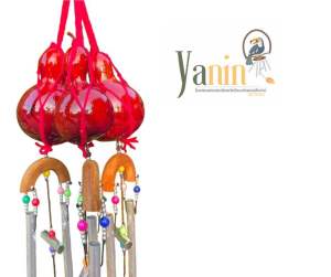 โมบายกระดิ่งลม น้ำเต้าแดงโมบายมงคล ธรรมชาติ100% เรียกทรัพย์ ฮวงจุ้ย