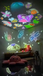 3-in-1 Upgraded Starry Sky Projector Lamp with Music Box Rotating LED Night Light Childrens Room Gift 15-Set Movie Sets (Powered) 21-Set Movie Sets (Rechargeable)
