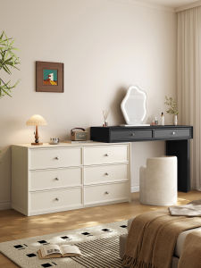 QUYUAN | Antique Retro Solid Wood Dressing Table Desk with Drawer Unit