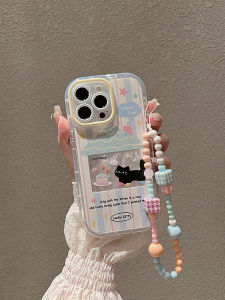 เคสโทรศัพท์มือถือลายแมว Adorable Cute Cat สำหรับ iPhone 15 pro Max 14 pro Apple 13 12 11 17 Air สายรัดข้อมือ ผ้าป้าย ป้องกัน สำหรับเพื่อนรักสาว