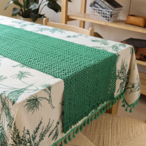 Retro Wooden Style Table Flag Cloth Art TV Cabinet Coffee Table Decorative Cover Cloth Dining Table Cloth Shoe Cabinet Decor Long Strip Tablecloth