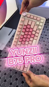 YUNZII B75 Pro Pink Tri-mode 4000mAh Mechanical Keyboard (KeyEng) | รับประกัน 1 ปี
