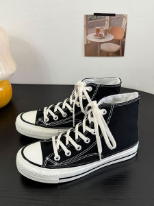 Black Retro Ulzzang Canvas Shoes Versatile Trendy Hong Kong Style Four Seasons Couple INS Harajuku Casual Classic Style Shoes