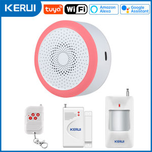 KERUI Tuya Smart Wi-Fi Siren Wireless Strobe Siren with Sound and Light Alarm 100dB Sounder Speaker Alarm Burglar Alarm